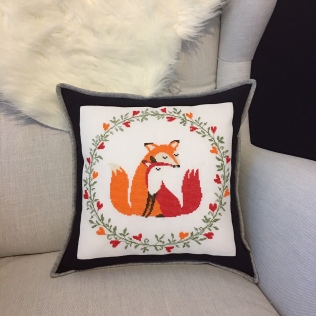 Fox Cross Stitch Cushion